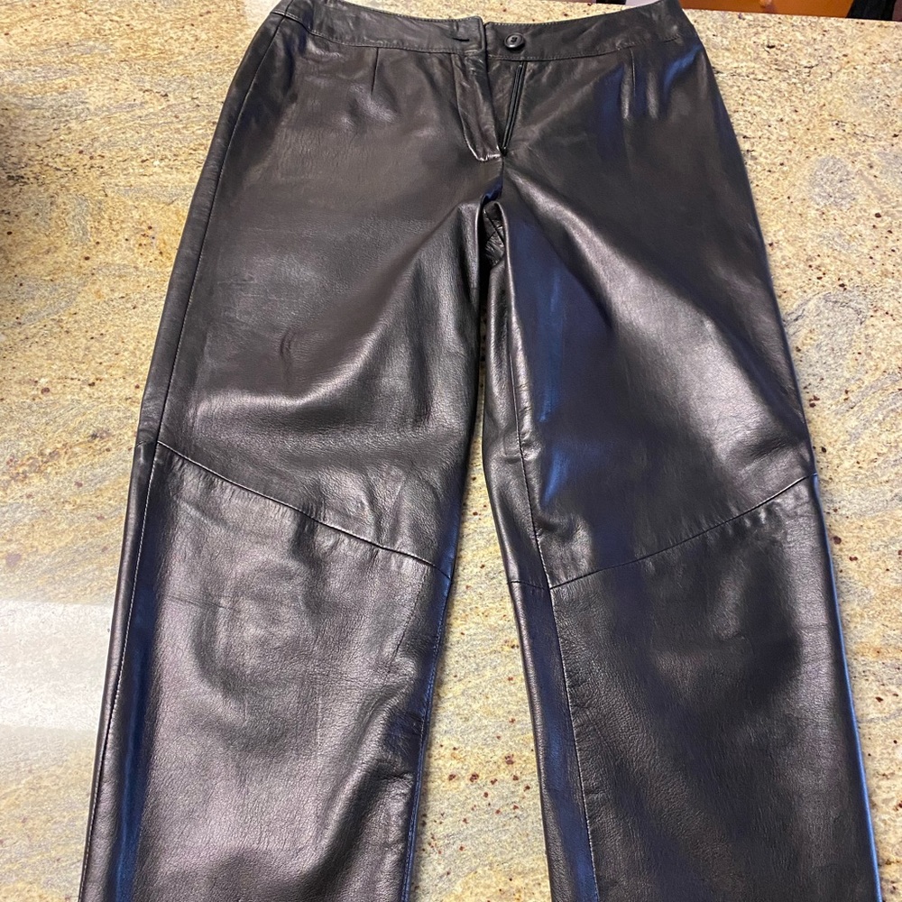 Daniel leather straight leg pants, lined and in immaculate condition